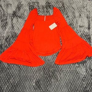 NWT Free People Babetown Bell Sleeve Top!